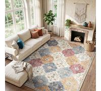 INOVADAY Boho Tapis de Salon Lavable en Machine 160x230 cm Orange/Rouge