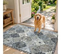 INOVADAY Boho Tapis de Salon Lavable en Machine 80x150 cm Gris/Marron