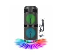 inovalley Enceinte Bluetooth sans fil 450W karaoké USB tuner FM LED noir KA03-XXL