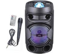 INOVALLEY KA02 BOWL - Enceinte lumineuse Bluetooth 400W - Fonction karaoké - Boule kaléidoscopique LED multicolore - Connexion USB, Micro-SD
