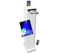Inovalley Tour de son HP32-CD-W – CD, Bluetooth, FM, USB, 60W, Ampoule DIAMS LED – Blanche