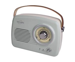 Inovalley RETRO35-C Radio FM Vintage autonome bleu/vert- Bluetooth 4.1 - Batterie 1500mAh intégrée - HP 5 Watts (3 pouces)
