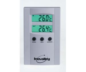 Inovalley T 01 Thermomètre électronique intérieur/extérieur Argenté
