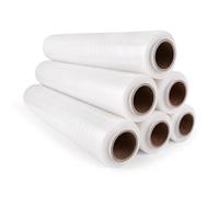 Inoverse 6 Rouleaux de Film Étirable Transparent 50cm/2,5kg, Film pour Meubles & Déménagement, Film pour Palettes, Film Étirable Manuel, Film d’Emballage en Rouleau, Matériau d’Emballage