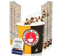 Inoverse Gobelets Jetables en Carton 100 ml - Tasses à Café à Emporter, Gobelets pour Thé - 1000 Pièces