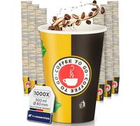 Inoverse Gobelets Jetables en Carton 300 ml - Pour Café, Thé à Emporter - Tasses en Papier - Diamètre 90 mm