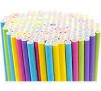 Inoverse Lot de 100 pailles jetables en papier kraft - Diamètre : 8 mm x 24 cm - 100 % laine biodégradable - Pour cocktails, fêtes, restauration - Multicolore