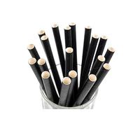 Inoverse Lot de 1000 pailles en papier - Diamètre : 8 mm x 24 cm - Pailles jetables - 100 % biodégradables - En papier kraft - Pour cocktails, fêtes, restauration - Noir