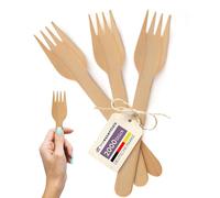 Inoverse Lot de 2 000 couverts en bois jetables - Longueur : 15,8 cm - Biodégradables - Couverts jetables - Fourchettes à gâteau - Couverts de fête