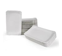 Inoverse Lot de 250 Assiettes en Carton Jetables Blanches 13 x 20 cm - Assiettes Carrées pour Gâteau et Dessert - Vaisselle de Fête Écologique pour Anniversaire, Buffet, Traiteur et Événements