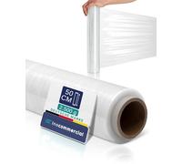 Inoverse Rouleau de film étirable transparent pour meubles et déménagement, film pour palettes, film étirable à la main, film d'emballage en rouleau, film étirable à la main, matériau d'emballage, 50