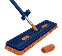 Inovia Cleanova - Balai Serpillière Rotatif avec Technologie Essorage Intégré Mop Plat 2025 avec Fonction, Rotative À 360° - pour Poussière Sol Domestique, Sec Humide (Panneau 1 + 2 Tapis in)