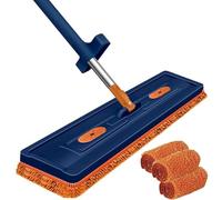 Inovia Cleanova - Balai Serpillière Rotatif avec Technologie Essorage Intégré Mop Plat 2025 avec Fonction, Rotative À 360° - pour Poussière Sol Domestique, Sec Humide (Panneau 1 + 4 Tapis in)