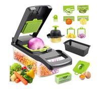 inovia EasyCoup’ - Trancheur de légumes complet 16 en 1 Kit Mandoline Cuisine Multifonctions pour Couper, Râper et Trancher les Légumes -7 Lames Remplaçables - Coupe Légumes en Cube
