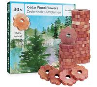 Inovida Anneaux de Cedre : 30 Anneaux en Bois de Cèdre Contre Les Mites - Parfum pour Armoire - Protection décorative et Naturelle Contre Les Mites pour Penderie - Piège Naturel Contre Les Mites