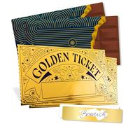 Inovida Ticket d'Or Bon Cadeau à Gratter Personnalisable : 2 Cartes à Gratter à Remplir - Créez Vos Propres Tickets à Gratter - Carte Ruban Dorée Personnalisée - Golden Ticket - Cadeaux Personnalisés