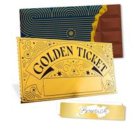 Inovida Ticket d'Or Bon Cadeau à Gratter Personnalisable : Carte à Gratter à Remplir - Créez Vos Propres Tickets à Gratter - Carte Ruban Dorée Personnalisée - Golden Ticket - Cadeaux Personnalisés