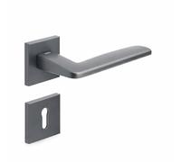 INOVO Spring 258 SLIM OGS Z0258 MBN Poignées de porte intérieures en zinc moulé sous pression, poignée universelle (Z0258 MBN) carré + 17 BB Graphite