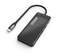 INOVU INST6CG1 - Station d'accueil PC USB-C 6 en 1 - HDMI / 3X USB-A 3.0 / microSD/SD/USB-C avec Recharge 100W - Patins Anti-dérapants - Compatibilité avec PC, Smartphone, Tablette