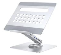 INOVU INSU2A1CPD17 - Support Rotatif 360° avec Hub USB-C 6 Ports - Compatible PC Portable et MacBook jusqu'à 17 Pouces - USB-C Charge 100W / USB-A x2 / USB-C/HDMI 4K 60 Hz/Lecteur SD/MicroSD