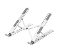 INOVU INSUTR16 - Support Pliable PC Portable jusqu'à 16 Pouces - 6 Niveaux d'inclinaison - Alliage Aluminium - Patins Silicone - Compatible PC, MacBook, Smartphone et Tablette - Transportable