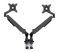 INOVU Premium Mount LT2 - Support 2 écrans PC 17 à 36 Pouces / 2 à 9 kg par écran - Compatible écran incurvé - VESA 75x75 ou 100x100 mm - Montage par Pince ou perçage - Noir