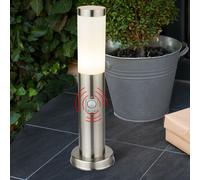 Inox Extérieur Socle Lampe Jardin Lampadaire Cour Einfahrt Éclairage Capteur