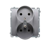 INOX MODULE PRISE 2X Z/U PINCES À VIS 16A BASIC BMGZ2M.01/21