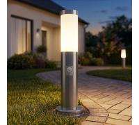 Inox Pied Support Lampe Capteur Éclairage Jardin Véranda Terrasse Cour Route