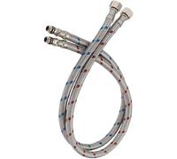 Inox Tuyau de Douche 1 paire de tuyaux d'arrivée d'eau chaude et froide à une seule tête, raccords robinetterie en acier inoxydable tressé for lavabo cuisine(80cm)
