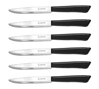 Inoxbonomi - Couteaux italiens - Lot de 6 - Noir avec pointe