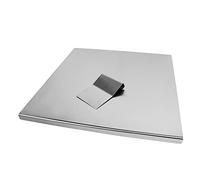 INOXLM BOX 1 Planche à découper en Acier Inoxydable e 1 Spatule - Plan de Travail pour Pâtes, Pizza, Cuisine, Bar Restaurant - (100 x 50 x plis 2 cm)