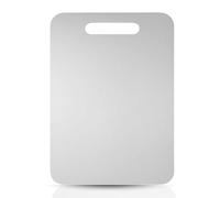 INOXLM Planche à découper en acier inoxydable alimentaire 39 x 28 cm adapté à Haccp, planche à découper de cuisine professionnelle double face, durable, planche à découper en acier pour cuisine, bar