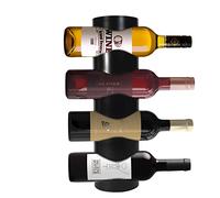 INOXLM Porte-bouteilles en acier | Porte-vin en différentes couleurs | Porte-bouteilles mural blanc | Présentoir à vin noir | Présentoir pour 4 bouteilles Marron| Cave | Modèle Mercure (Black)