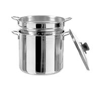 Inoxpran 540261 Inoxboil Cuiseur à pâtes avec panier et couvercle, acier inoxydable, 26 cm