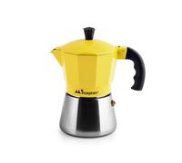Inoxpran Cafetière En Aluminium Avec Chaudière En Acier INOX 3 Tasses Jaune