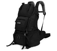 INOXTO Sac à dos de randonnée de 40 L, sac à dos de camping avec housse imperméable pour homme, sac à dos de voyage pour l'escalade, noir