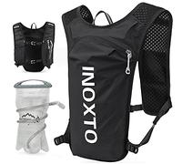 INOXTO Sac à dos d'hydratation léger et isolé avec poche à eau de 1,5 l pour la randonnée, le trail, la course à pied, le cyclisme, la course, le marathon pour femmes, hommes, enfants (noir)