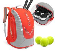 INOXTO Sac de tennis de 40 L pour homme et femme - Grand sac à dos de tennis pouvant contenir 2 raquettes de tennis, sac de pickleball imperméable et respirant avec rangement indépendant de chaussures