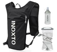 INOXTO Sac d'hydratation léger 5L,adapté à la randonnée en Plein air,Marathon, compétition Cycliste, Gilet d'hydratation d'alpinisme,Hommes et Femmes (Noir et Blanc Sac à Eau de 1,5 L, Normes)