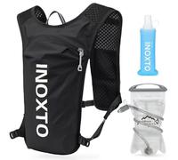 INOXTO Sac d'hydratation léger 5L,adapté à la randonnée en Plein air,Marathon, compétition Cycliste, Gilet d'hydratation d'alpinisme,Hommes et Femmes (591 Noir Sac à Eau de 1,5 L, Normes)