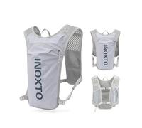 INOXTO Sac d'hydratation léger 5L,adapté à la randonnée en Plein air,Marathon, compétition Cycliste, Gilet d'hydratation d'alpinisme,Hommes et Femmes (Gris Clair, Normes)