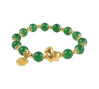 Inoxydable Cadeau Largeur Noir Bracelet exclusivité de l'année du bracelet en perles de jade blanc naturel couleur fleur de cerisier, frais et élégant pour femme. Bracelet 4 Connecté (C, 20.00)