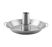 Inoxydable, Support Multifonction Grillé en Acier pour Poulet Plat | Grille de Rôtissage Démontable, Finition Argentée, Poignée Pratique, Usage Barbecue Maison et Cuisson au Four