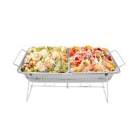 INPAITOO Lot de 24 supports de buffet en fil métallique avec cadre chromé, supports de buffet de qualité commerciale pour plateaux chauffants, fournitures de restauration