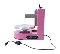 INPAITOO Machine électrique de décoration de gâteaux, 200 W, 110-220 V, machine à tartiner la crème de gâteau automatique avec écran LCD pour gâteaux de 4 à 30,5 cm (rose)
