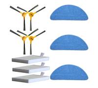 INPETS 3 * Filtres + 3 * Toile de vadrouille + 4 * Brosses latérales Disposition: Fit for Redmond Apte for RV-R650S Ajustez des pièces robotiques sous vide en stock