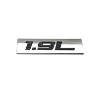 INPETS Construction de Voitures Métal 1.9L Logo Logo Emblem Sticker Aile Badge Décalque (Color : Silver with Black)