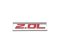 INPETS Cylisme De Voiture Métal 2.0L Logo Emblem Turbo Engine Trunk Autocollant Autocollant Autocollant Autocollant Accessoires DE Voiture (Color : Silver with Red)