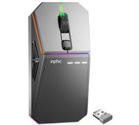 INPHIC Cyber Souris de jeu sans fil, trimode 12 000 DPI, souris silencieuse légère 65 g, 2,4 G/BT5.0/filaire, touches macro programmables